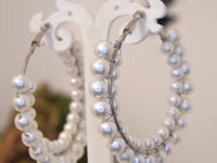 White Pearl Designer Hoops Earring - Earrings for Girls