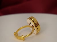 Gold Plated Adjustable Oval Kundan Ring 