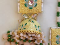 Kundan Beads Earrings and Modern Maang Tikka Set - Buy Maang Tikka Online