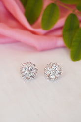 Stunning American Diamond Silver Plated Stud Earring - Stud Earring