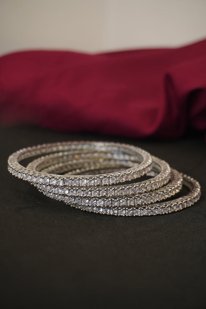 American Diamond Luxury Bangle Set - Latest Bangles Designs - Bangles & Bracelets / Women - Jewellery