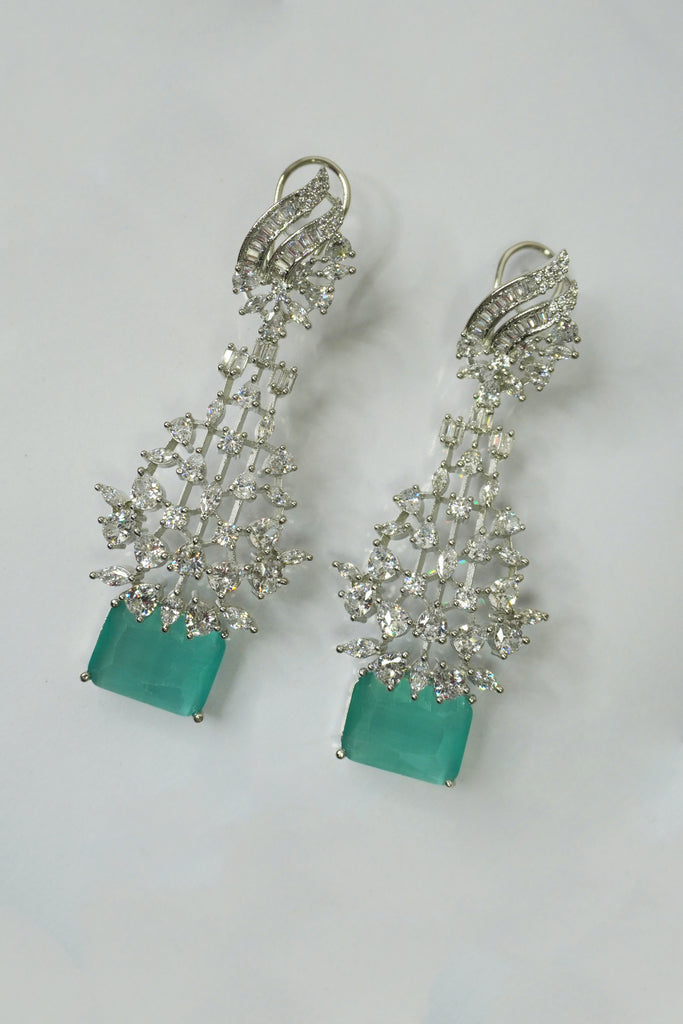 Pastel American Diamond Dangler Earrings