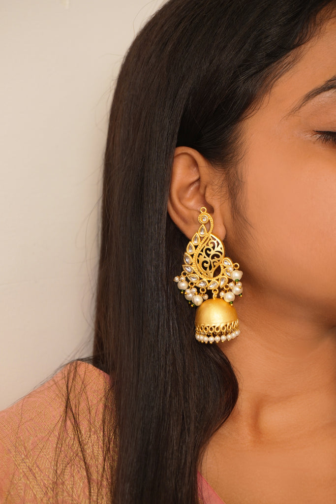  Kundan Stone Jhumki Earrings