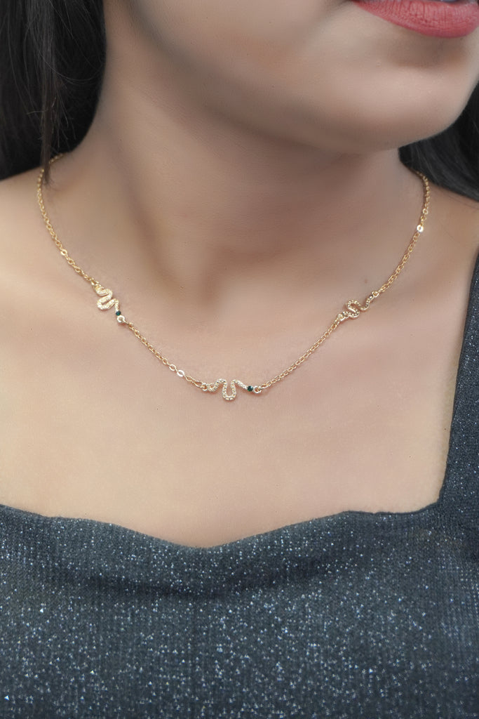 Gold-Toned Snake Necklace - Necklaces for Girlfriend