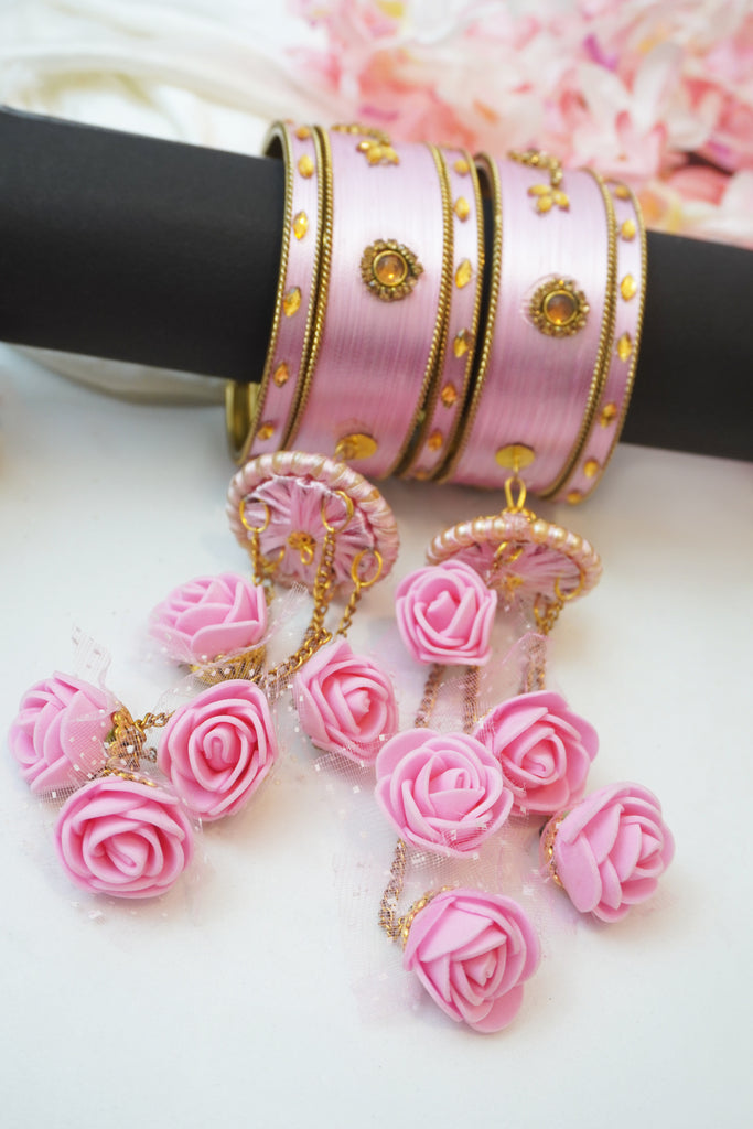 Pink Bangle Set for Brides