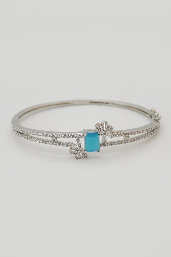 Sky Blue Luxury Bracelet - Buy Artificial Diamond Bracelet - Silver Charm Bracelet