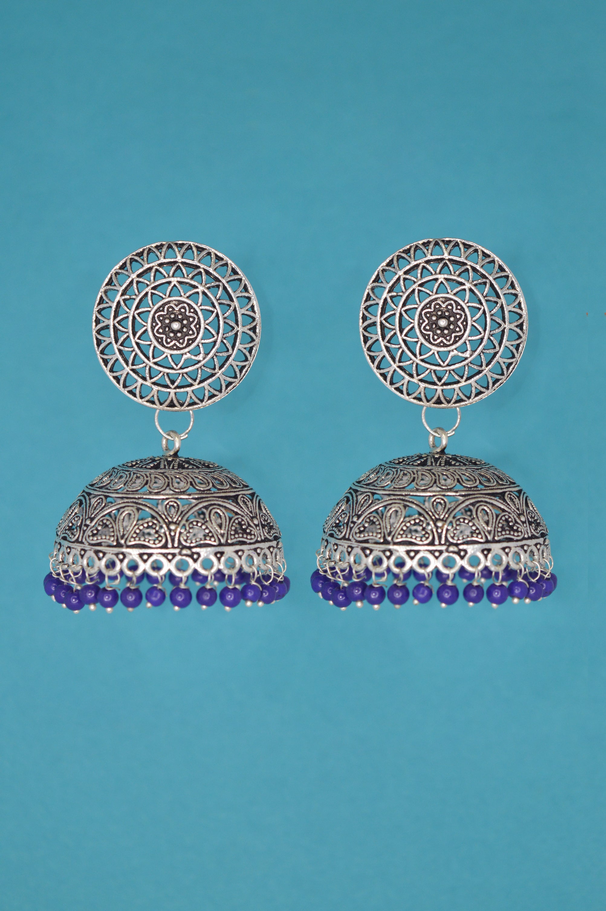 Oxidised Jhumki Earring-Oxidised Earring-Oxidised Jewellery