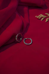 Multicolor Silver Plated Huggie Earring