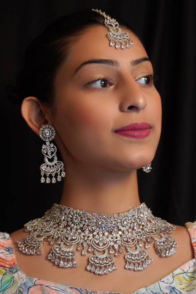 Maharani Haar - Zircon Necklace Set