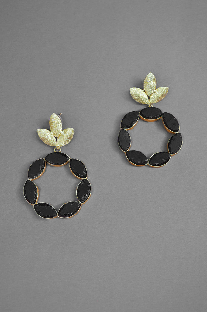 Leaf Charm Black Onyx Earrings - Earrings Design - Buy Onyx Earrings Online at Best Prices In India