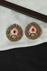 Handcrafted Kundan Bead Lava Earrings for Women- fashion earrings online india