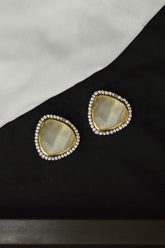 Triangular Daisy Stone Statement Earring - Earring Ke New Design