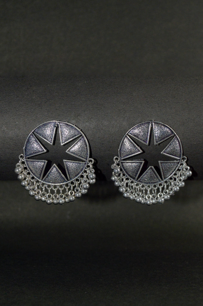 Star Stud Oxidised Earrings - Earrings design