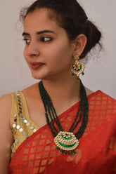 Basil Meenakari Rani Necklace Set - Niscka
