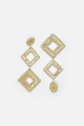 White Sequined Earrings - Niscka