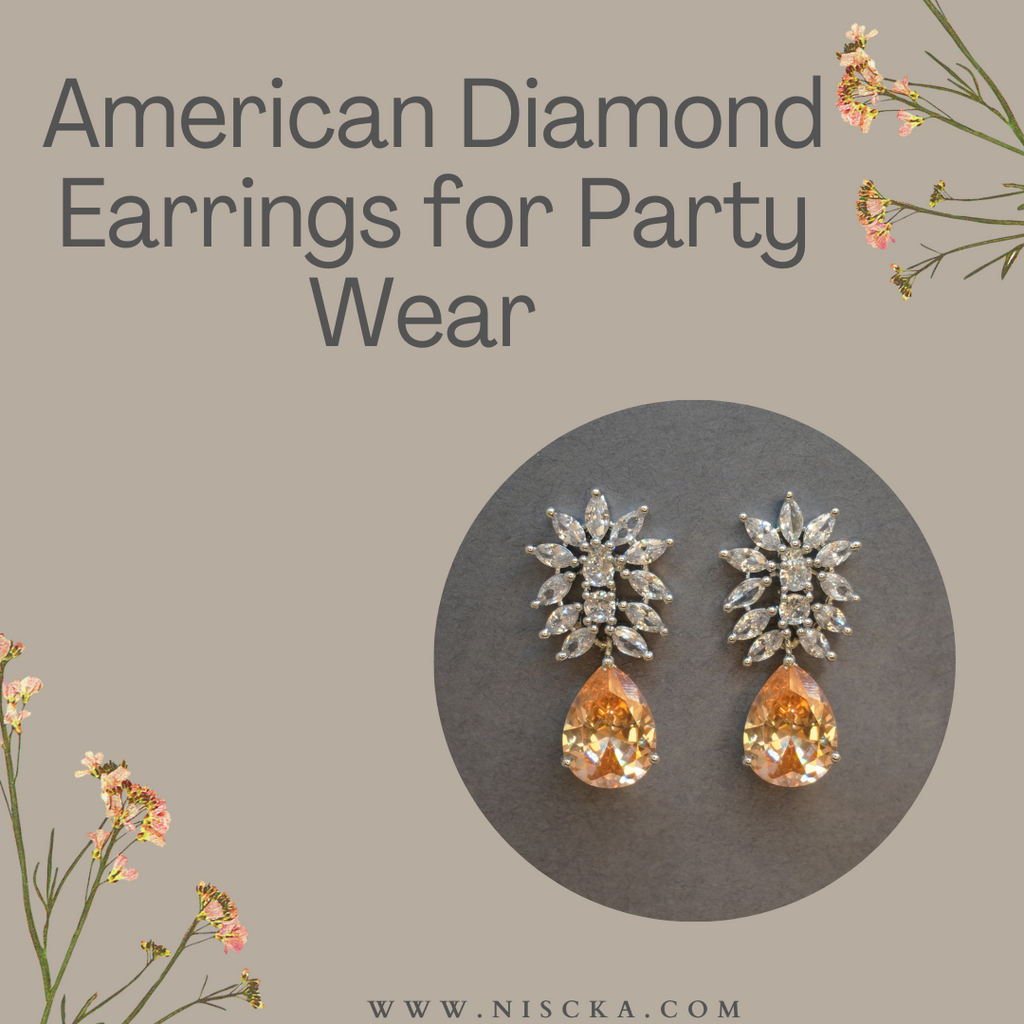 American Diamond Earrings for Party Wear