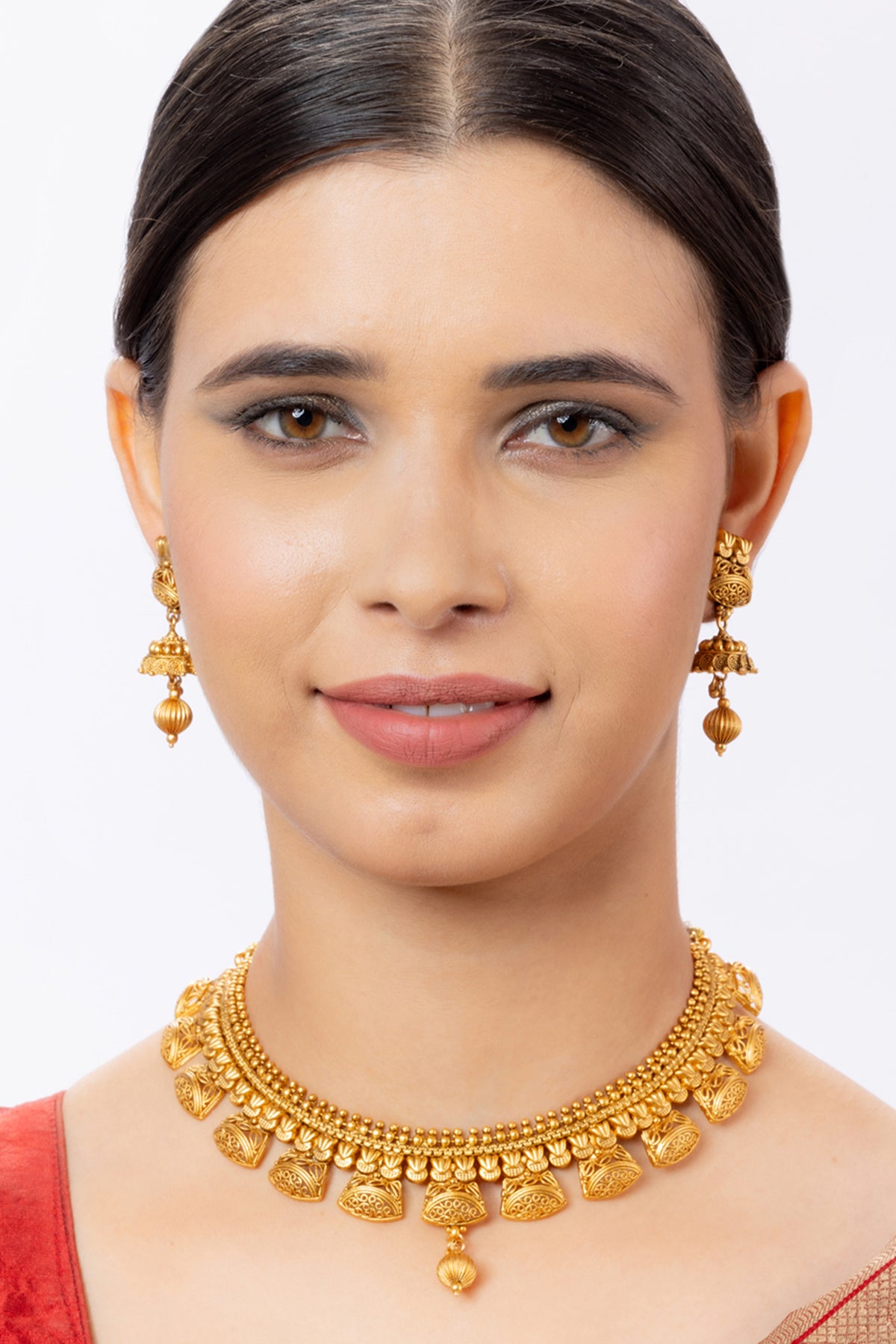 24k Gold Plated Necklace Earring Set