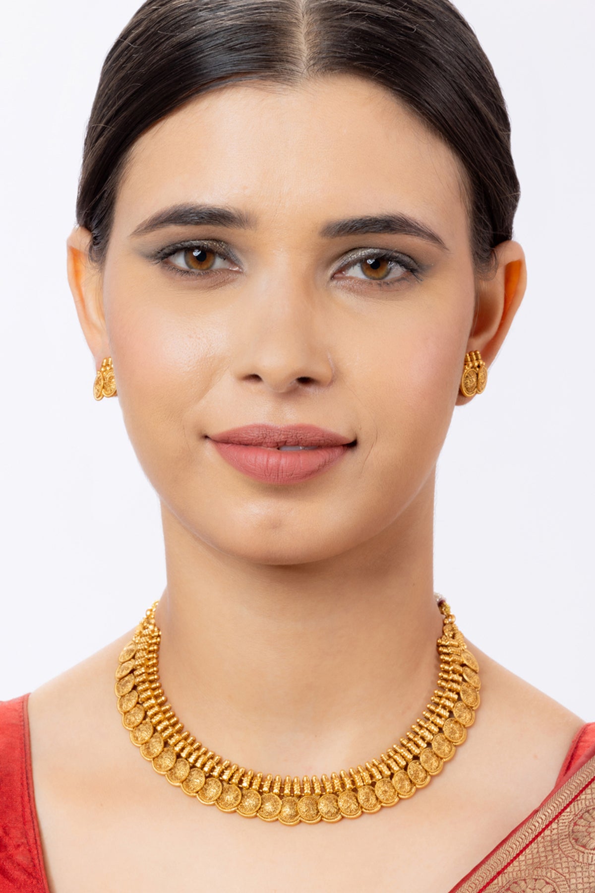 24k gold plated Lakshmi Coins Gold Temple Necklace Set
