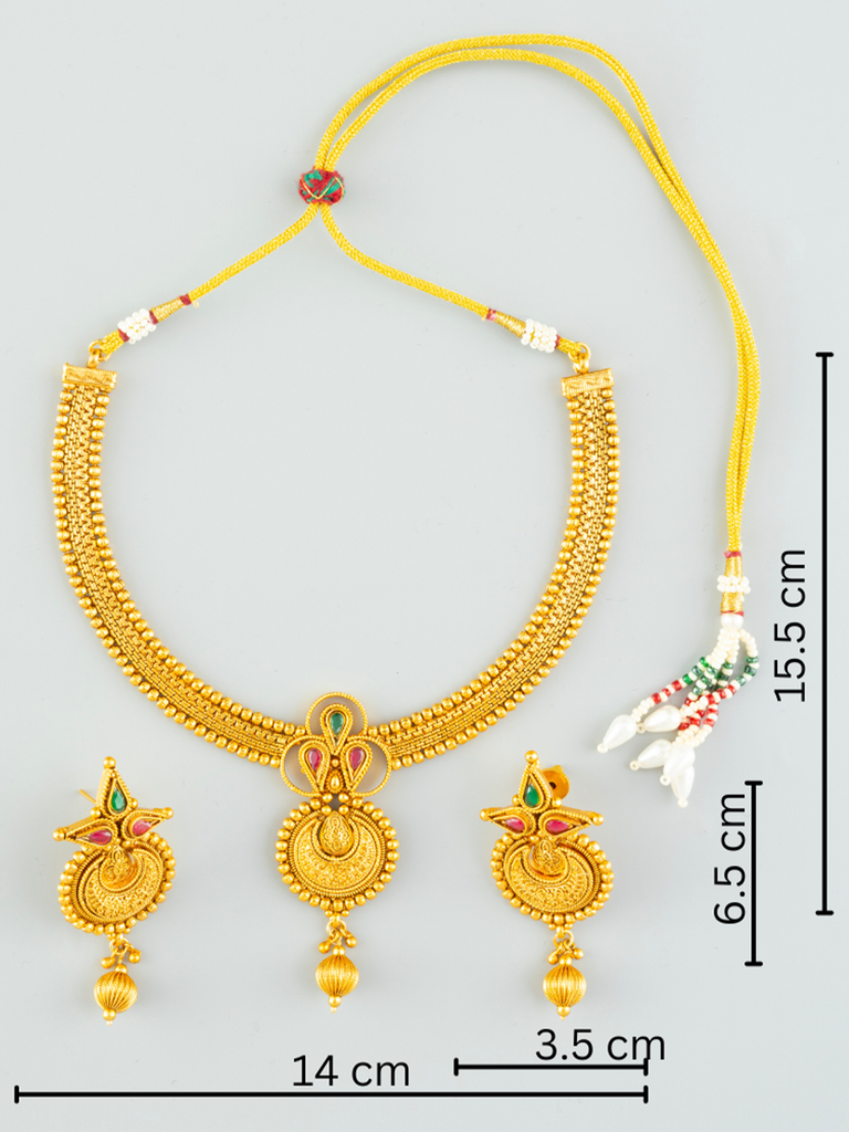 Bridal Necklace And Earring Set With Dimension