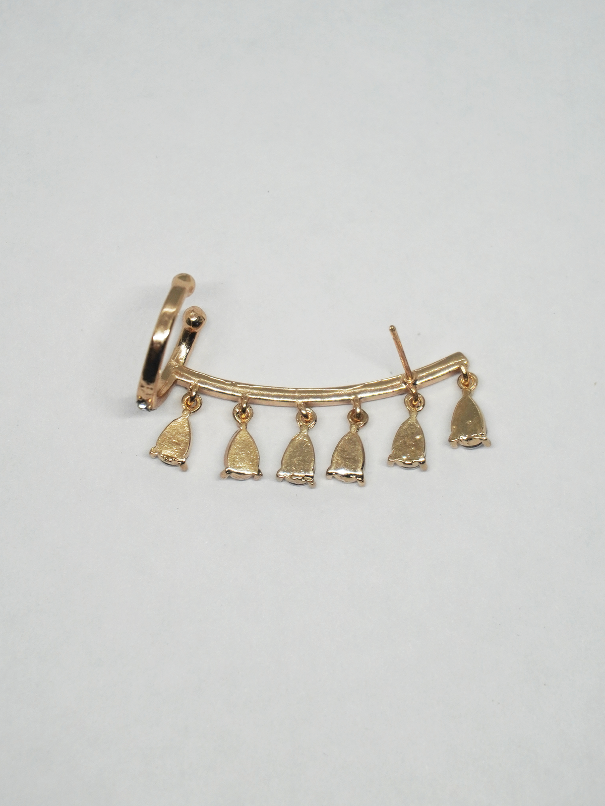24K Gold-Plated White American Diamond Ear Cuff