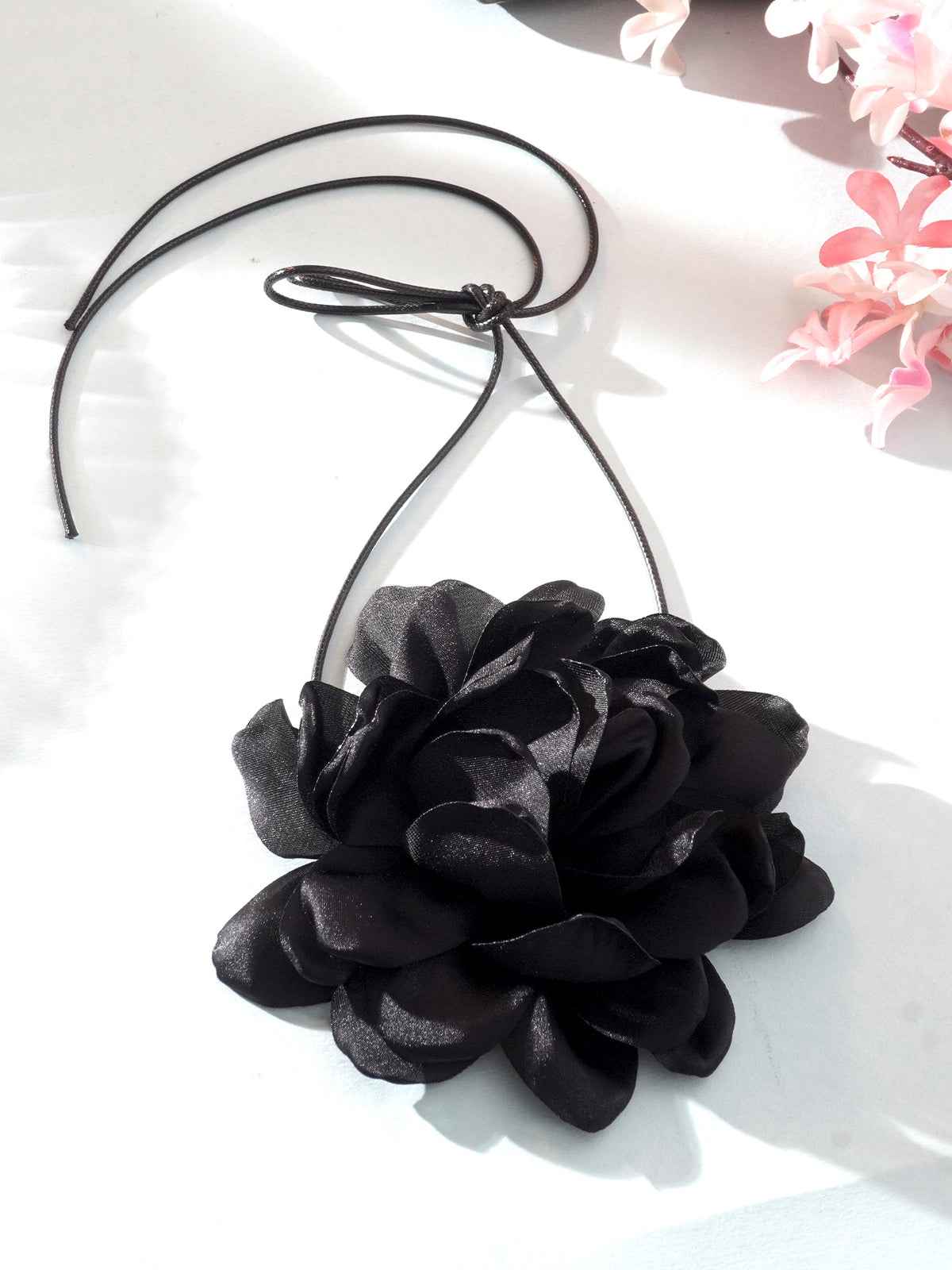 Bohemian Flower Satin Line Choker Necklace