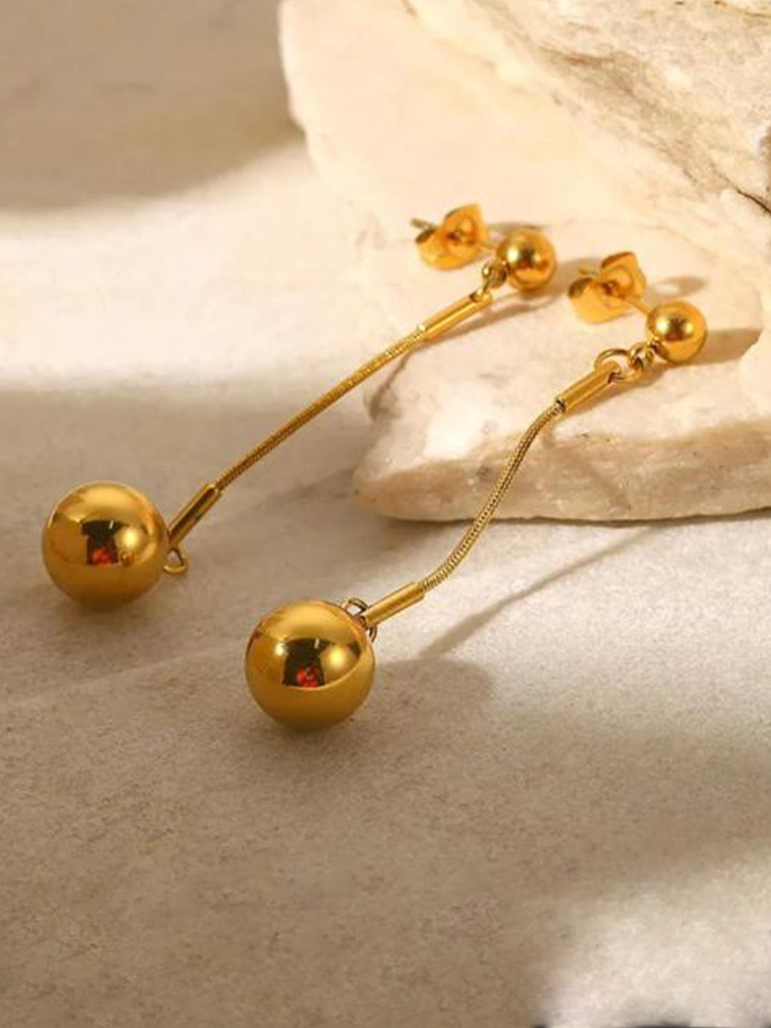 Anti-Tarnish Stainless Steel Gold Plated Drop Earrings