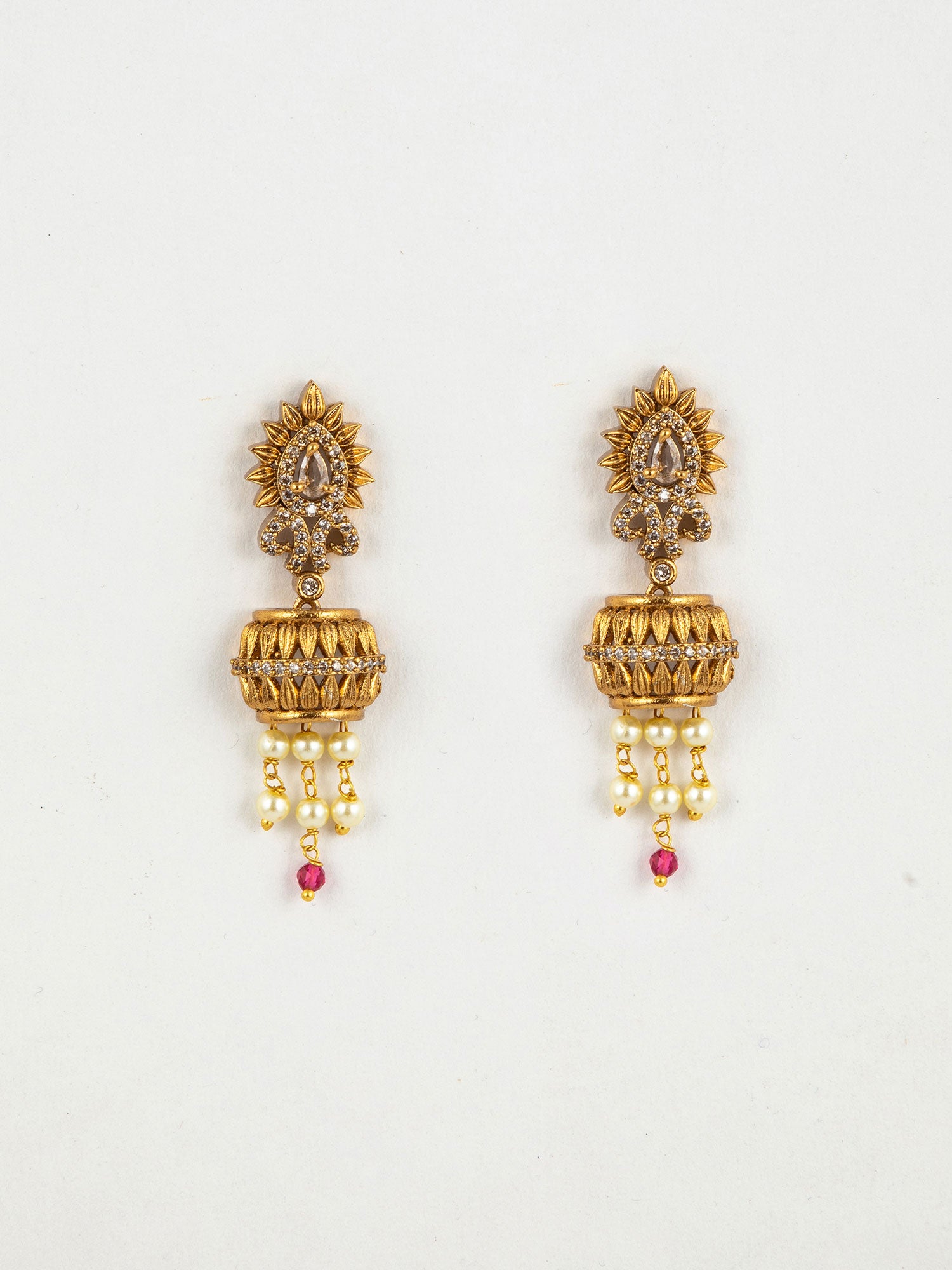 Beautiful pearl jhumka earrings for women, elegant traditional earrings for occasions.