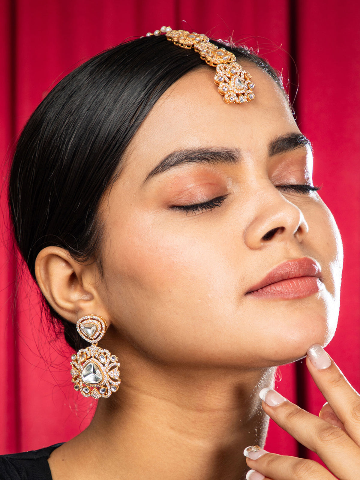 Polki Kundan Maangtikka Set