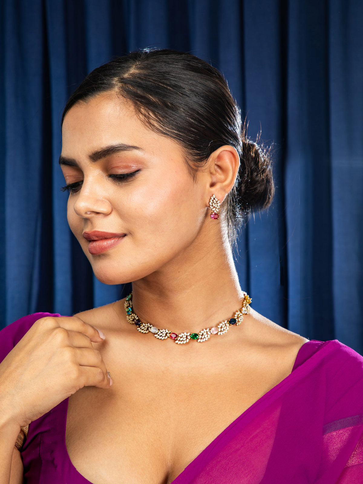 Radiant Royale Multistone AD Necklace Set