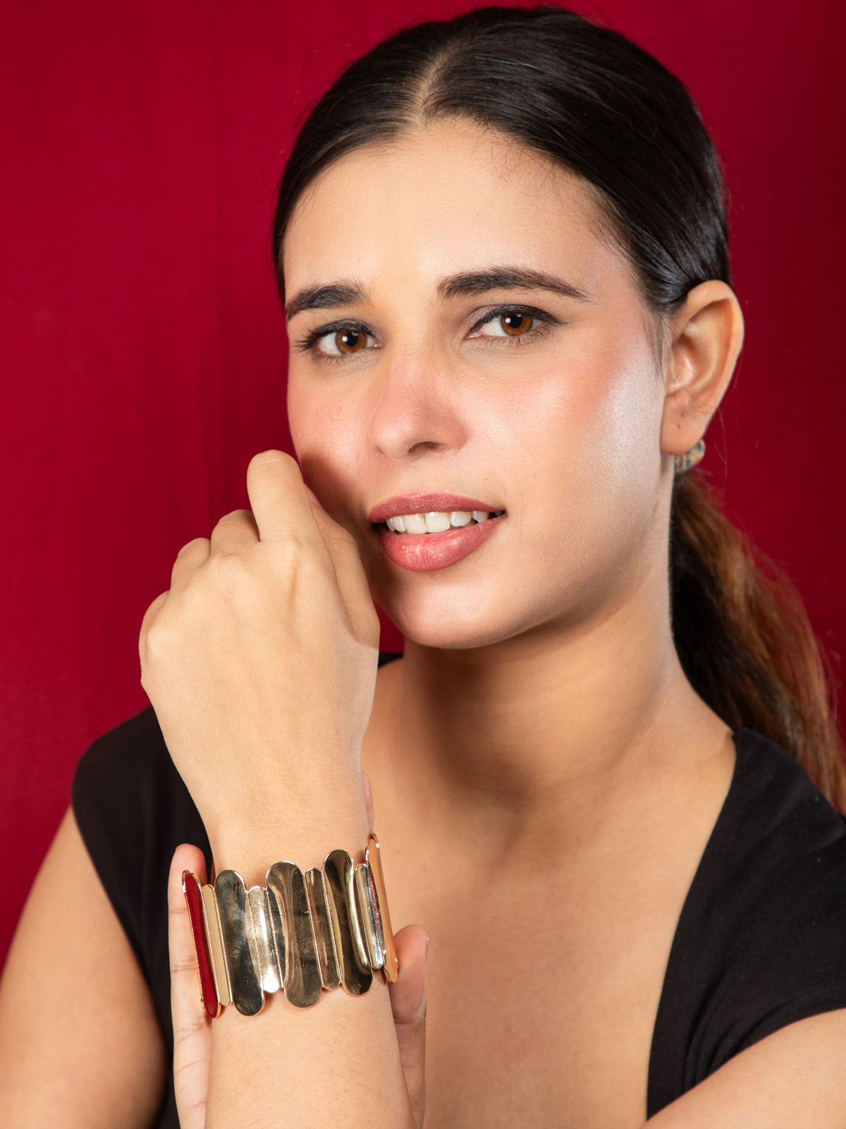 24K Gold Plated Broad Kada Bracelet