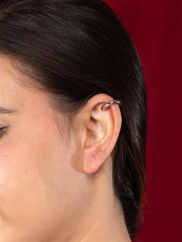 Silver-Colored Non Pierced Stud Earrings