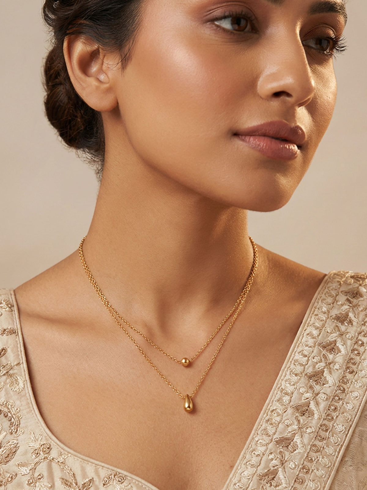 24K Gold Plated Pendants with Double Chain