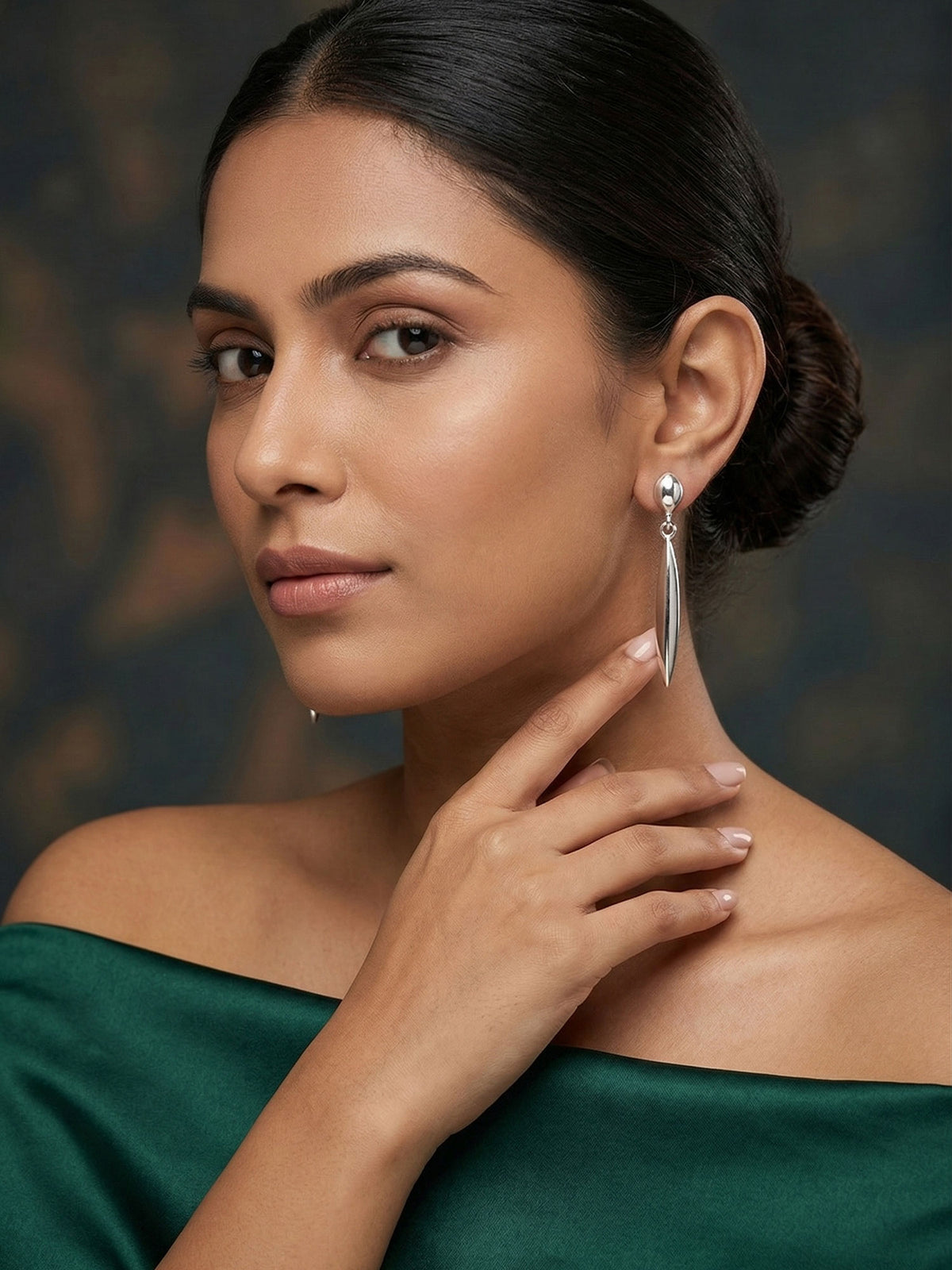 Sleek Anti Tarnish Silver Drop Dangler Earrings