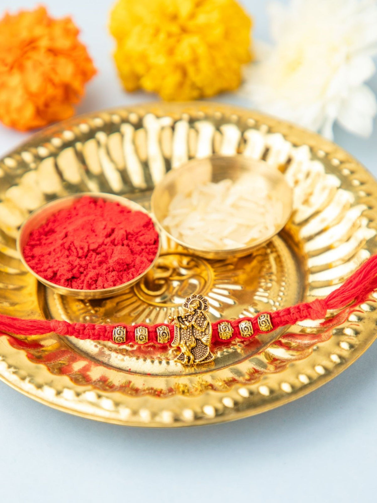 Gold Plated Lord Krishna Rakhi