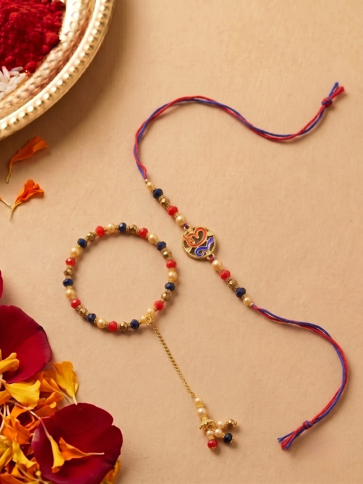 Waheguru Bhaiya Bhabhi Rakhi Set with Kada Bracelet