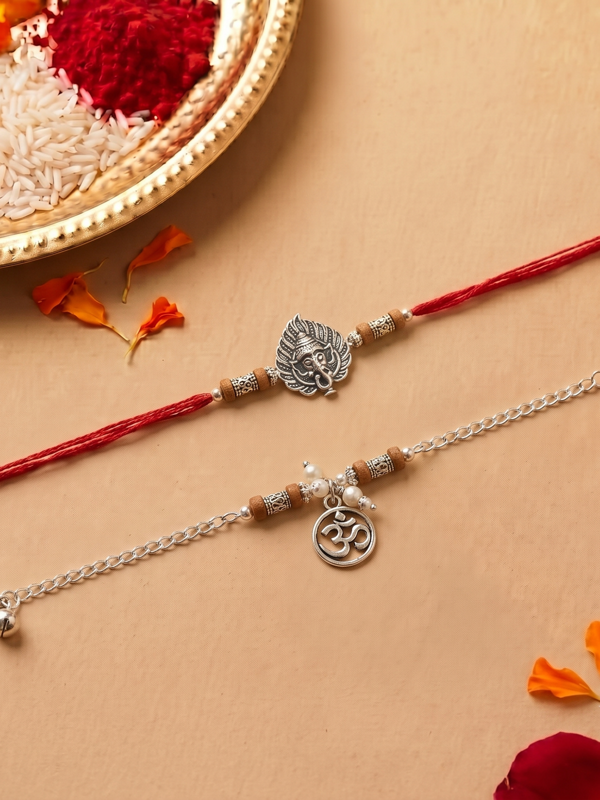 Om and Ganesha Bhaiya Bhabhi Rakhi Set