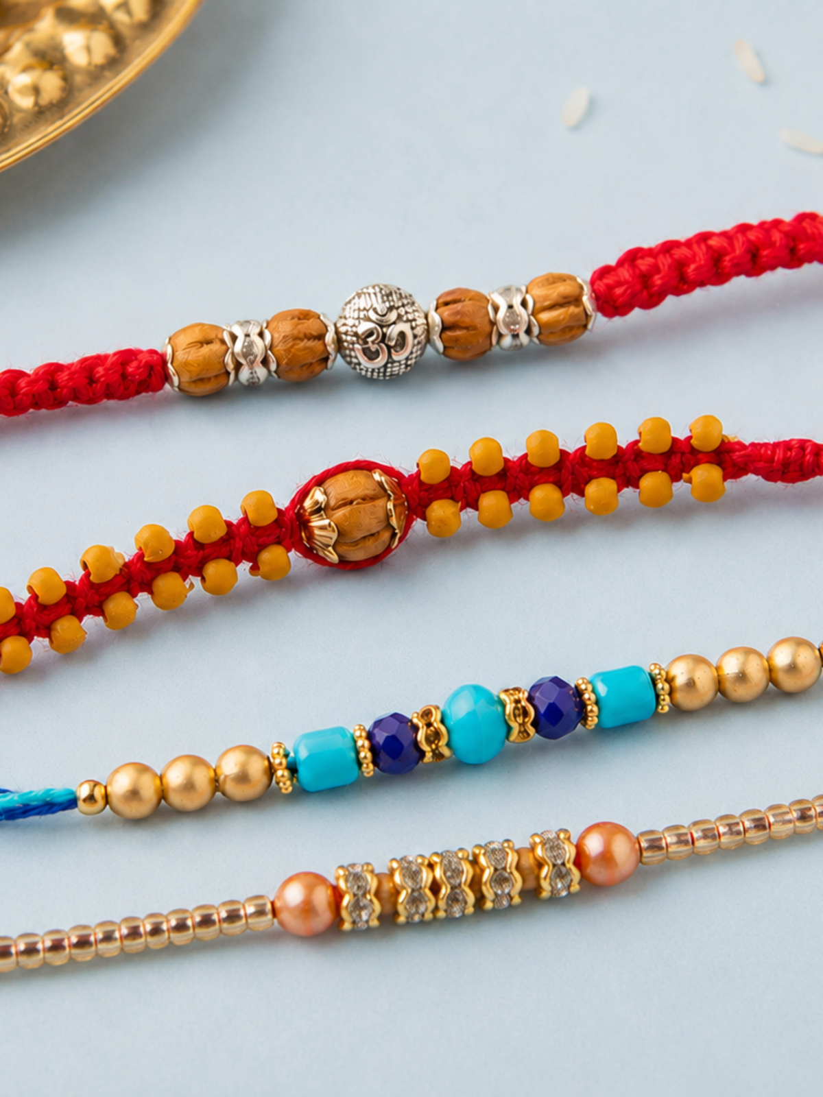 Set of 4 Colorful Rakhis