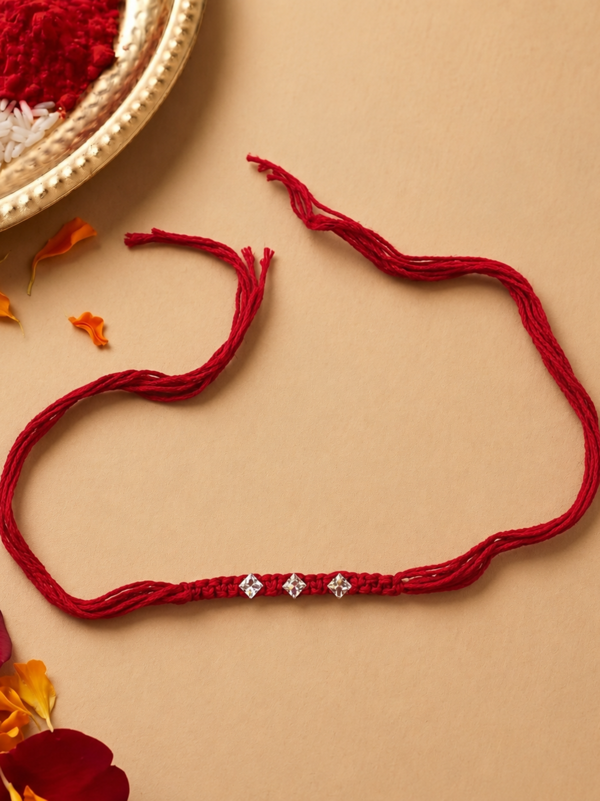 Red Stone Studded Rakhi