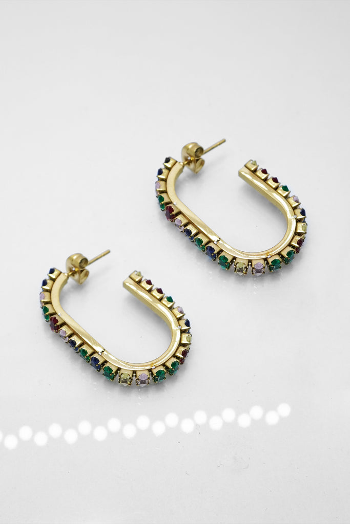 Cubic Zirconia Crystals Earrings - Emerald Earrings for Women
