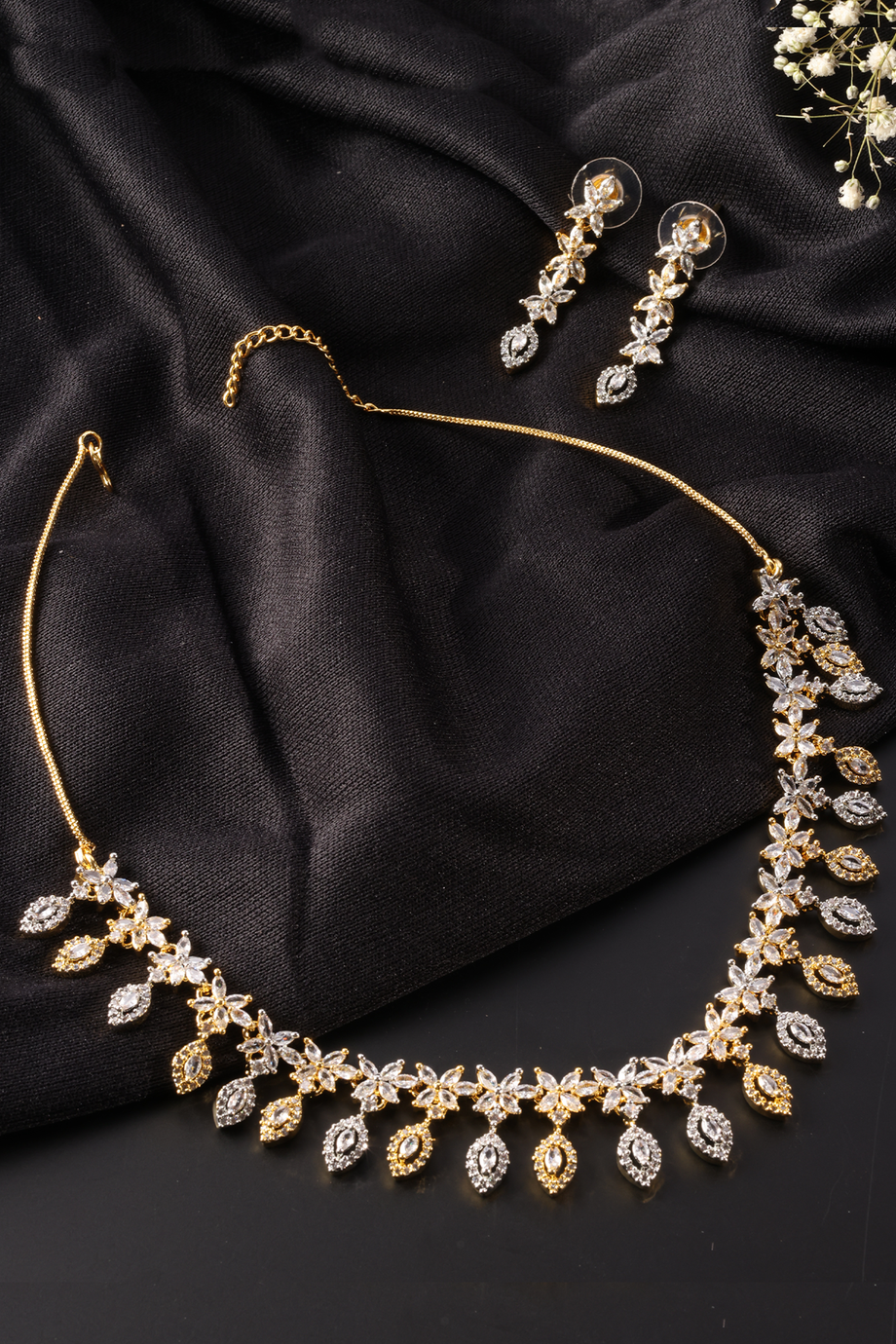 American diamond simple sale necklace set