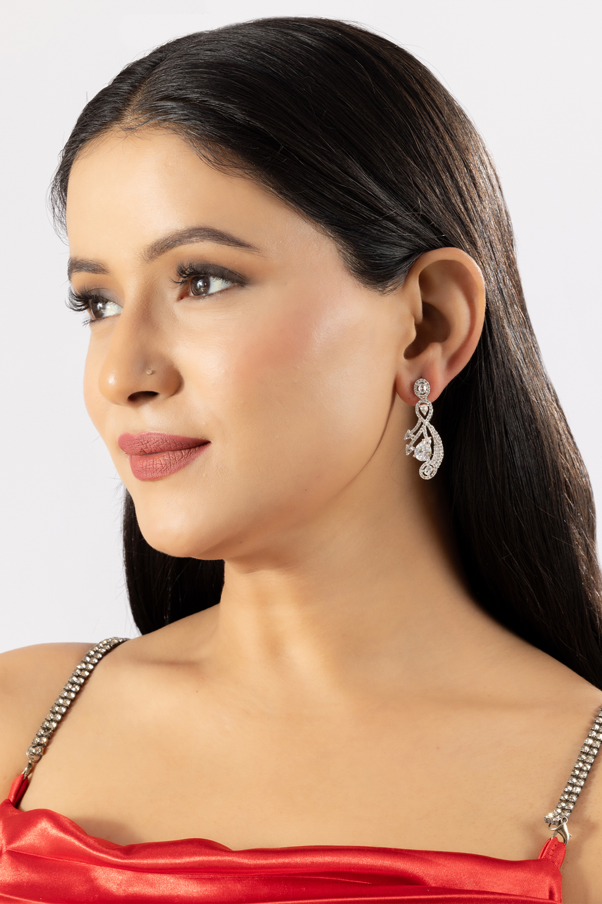 Glamorous Diva American Diamond Studded Dangler Earrings