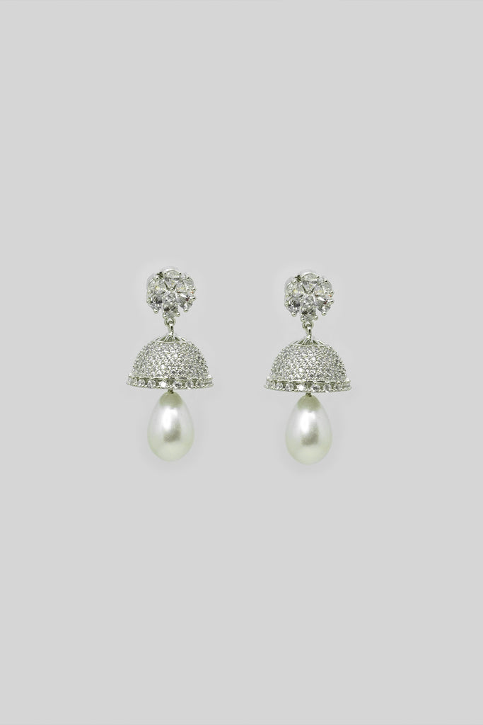 American Diamond CZ & Pearl Earring