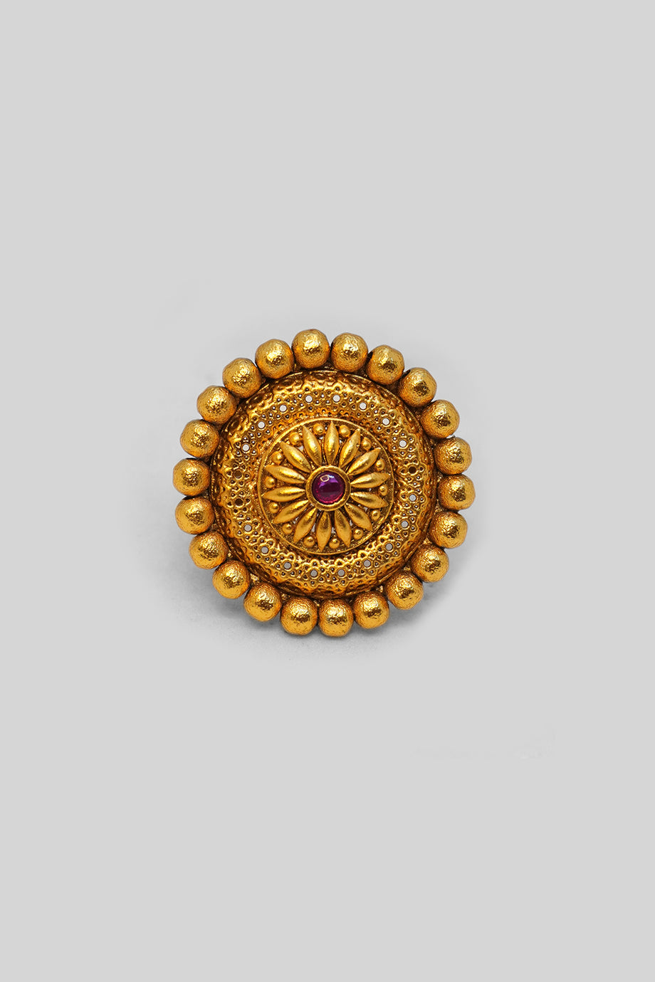 24k Gold Plating Flower Ring,French Elegance Vintage Open Ring,Rose Sh