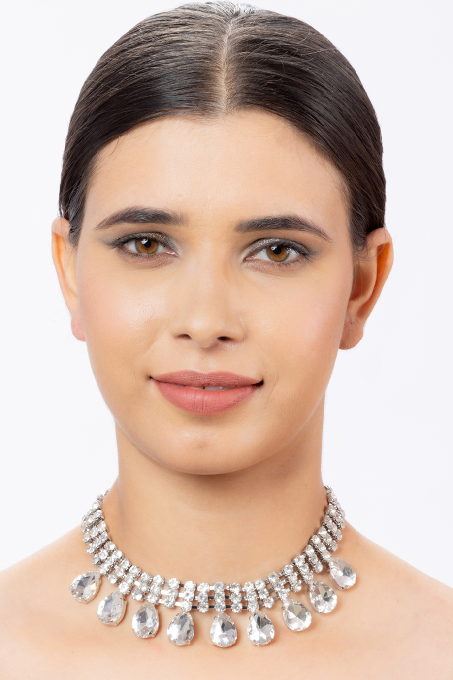 Silver Plated Lavish American diamonds and Rhinestone Choker