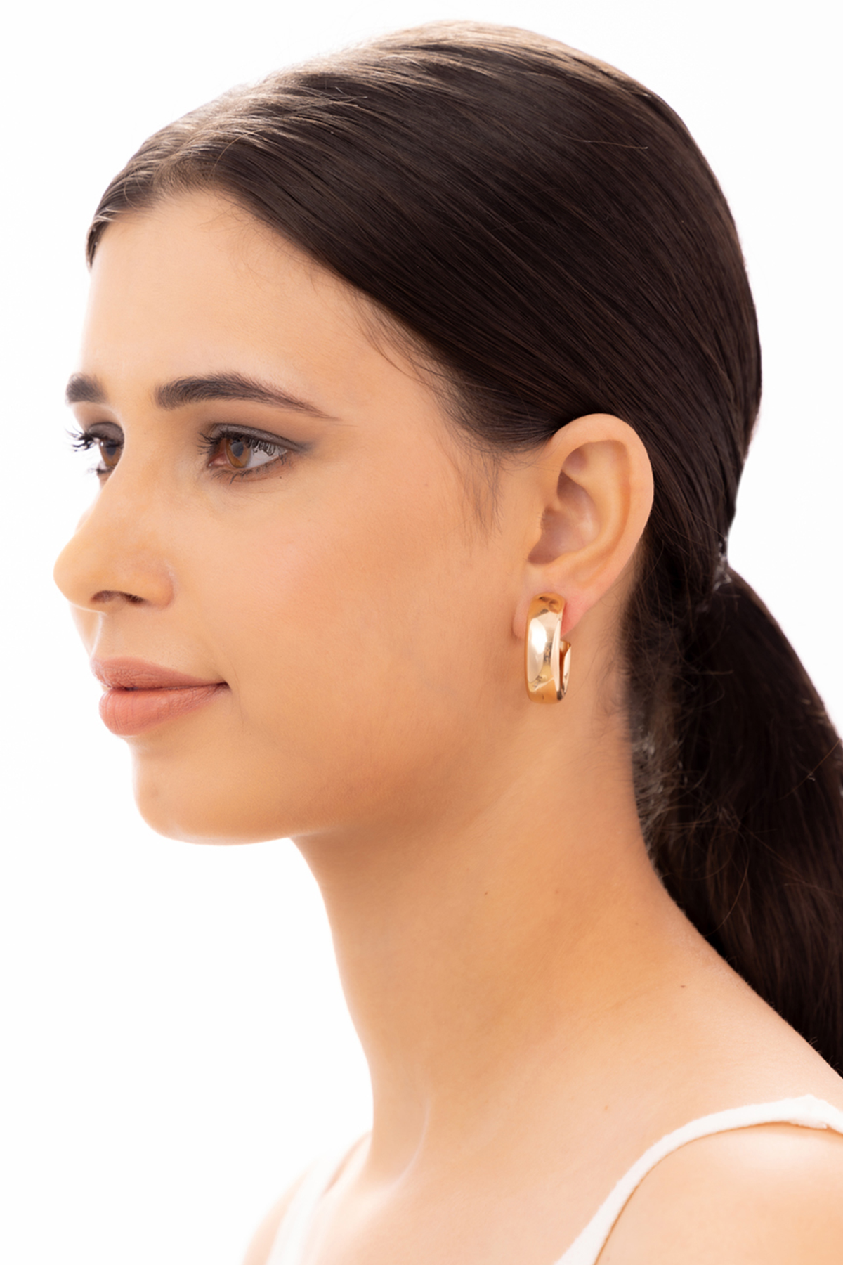 Small size gold plated hoops for Women