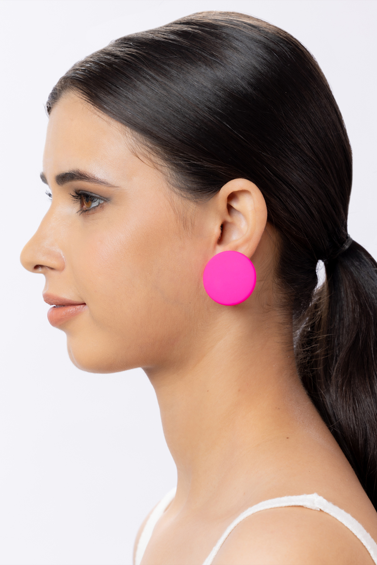 Pink Fashionable Huge Stud Earring