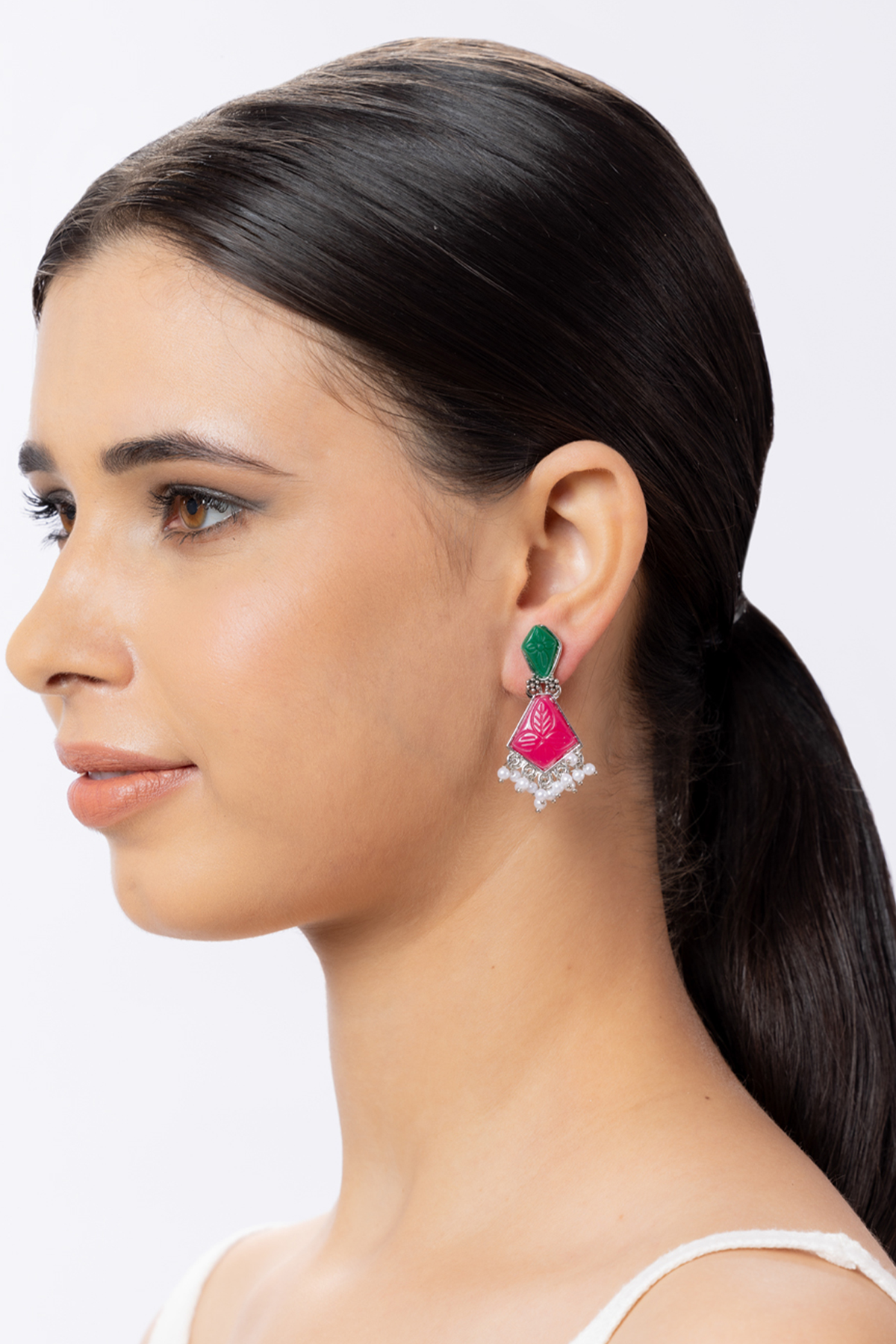 Red And Green Drop Earrings for Women