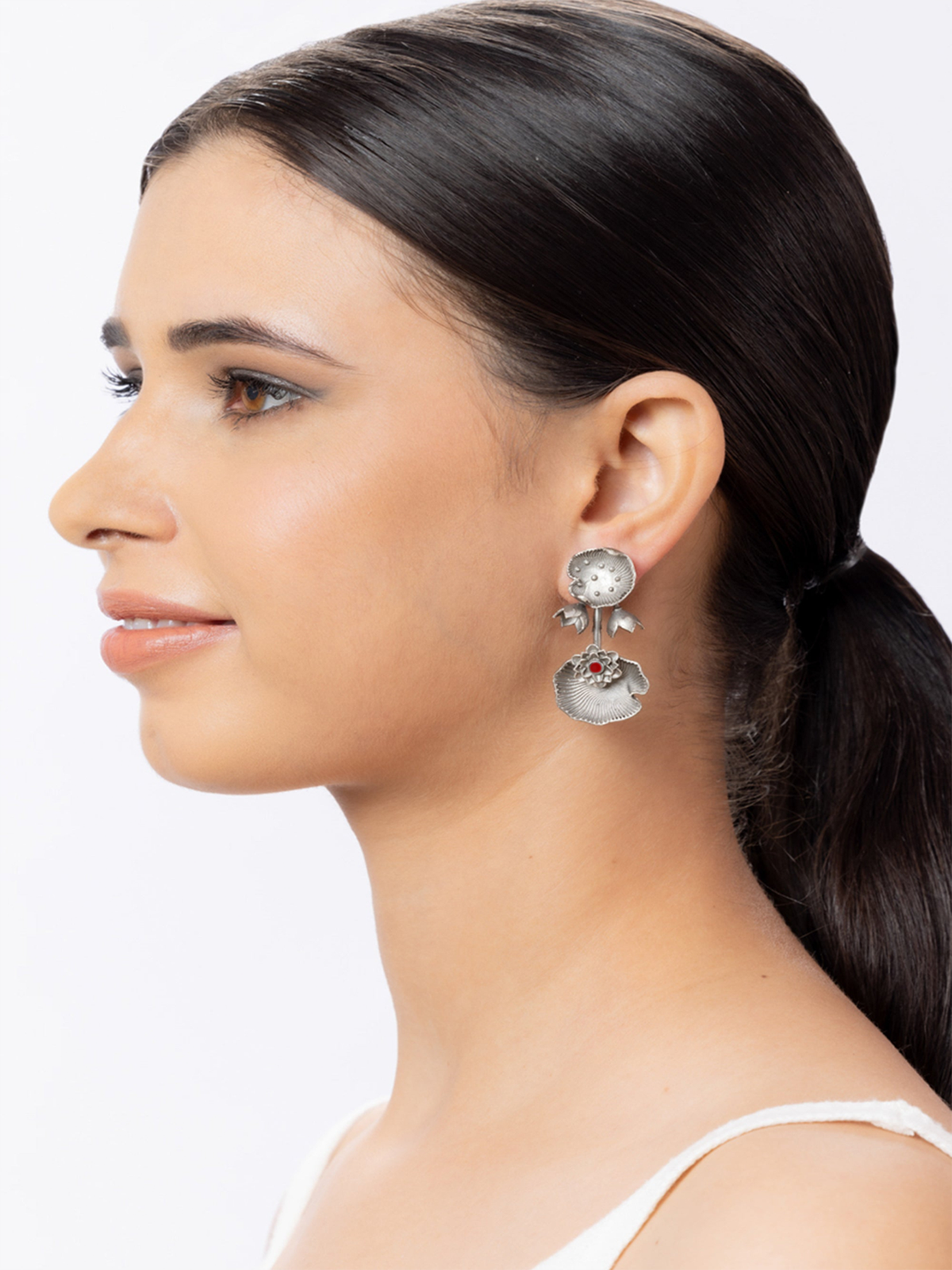 Unique Half-Shell Oxidised Earrings