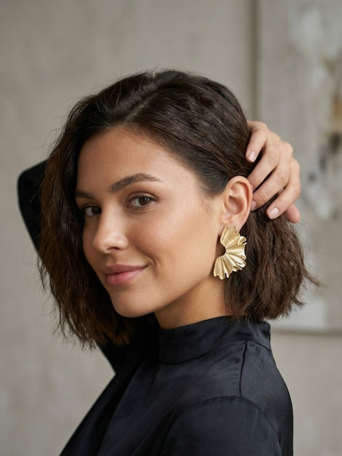 Stylish Gold Toned Contemporary Stud Earrings for Women