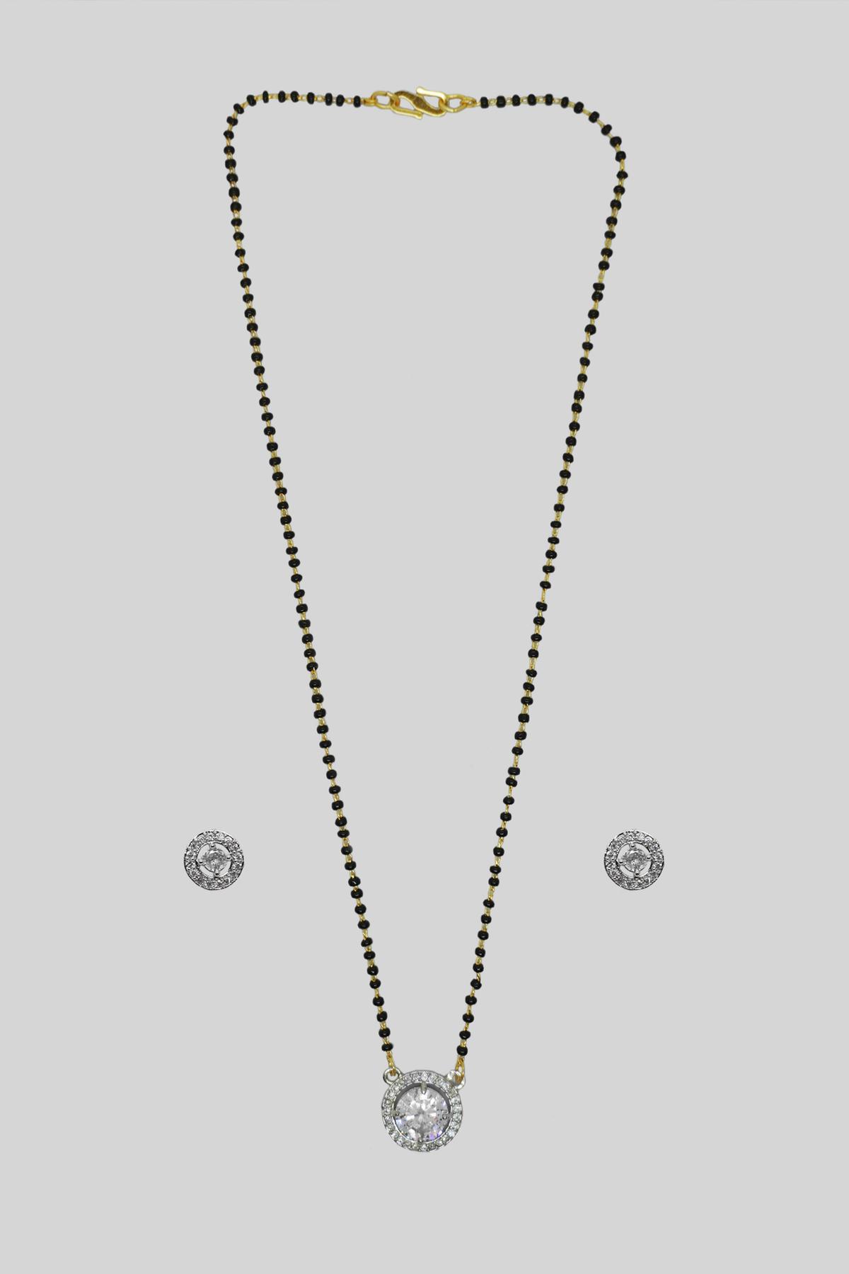 Round Solitaire American Diamonds Mangalsutra Set